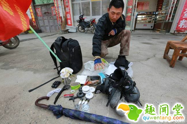 2018年3月20日，湖北襄阳，22岁小伙李宝杨从北京轮滑回湖北襄阳家，全程1092公里，途径4个省，历时19天。